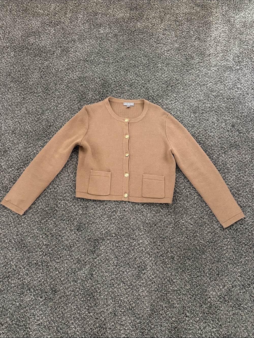 J.Crew Tan Knit Button Cardigan